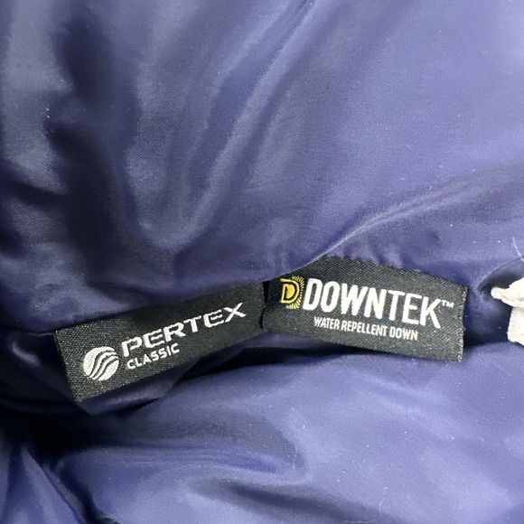 LL Bean Puffer Downtek Jacket Men Medium Reg Blue Removable Hood Pertex 295958 - Picture 3 of 16